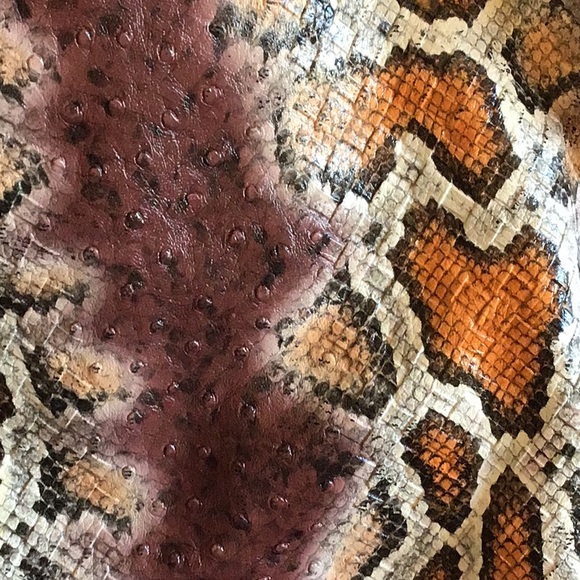 NWOT COMSI COMSA XL Reptile Snake Skin Shoulder Bag - Picture 6 of 15
